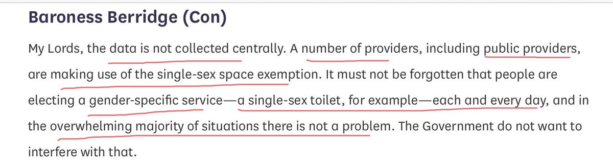 Again. Single sex toilets or “Gender Specific”? This change of language mid sentence is an obfuscatory tactic.