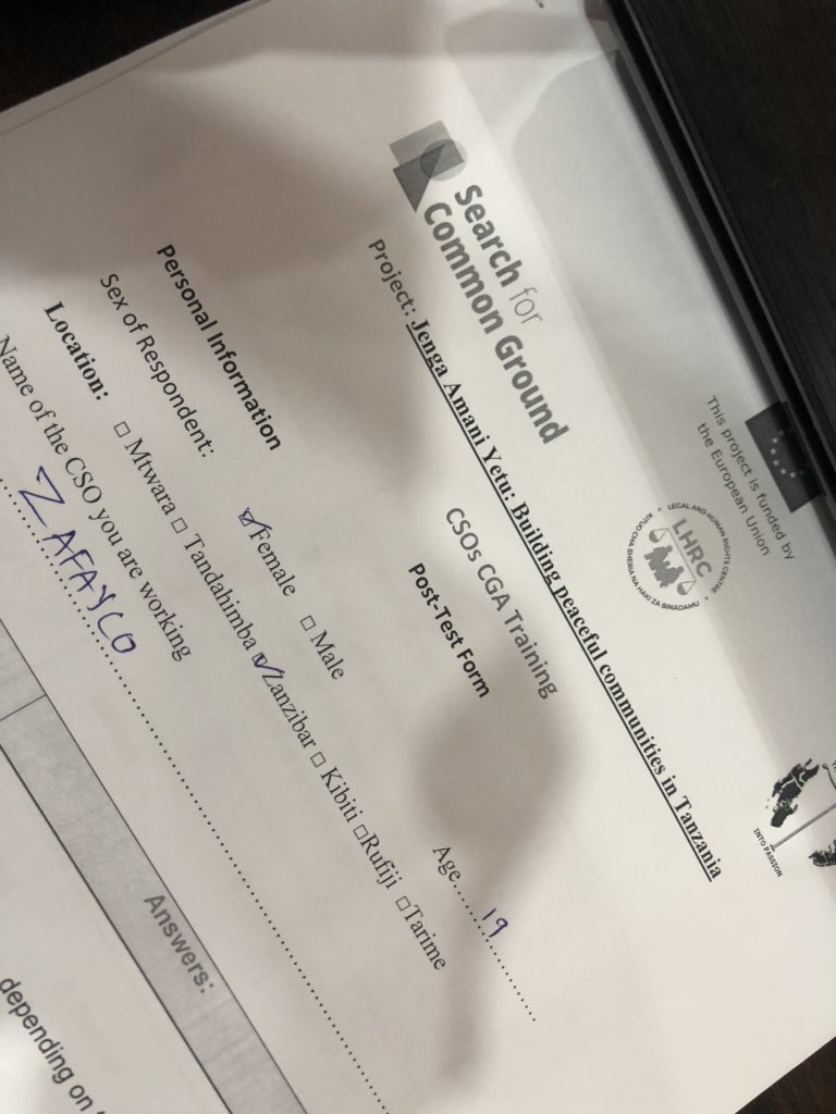 sumayya_mohd's tweet photo. 17-19/10/2020 Attended Training Under ZAFAYCO 
3 Days training Regarding Common Ground Approach organized by ZLSC which is Funded by #Europeanunion To Give out all the Knowledge Concerning different aspects such in common ground approch like conflict resolutions and many others. https://t.co/BDaNNxDkLW
