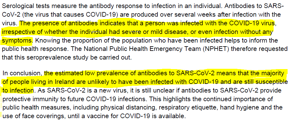 The study copied the asssumptions of the UK's SAGE:A. antibodies are present after all infections, even the asymptomatic.B. everyone without antibodies is susceptible (so we all need to worry until a vaccine is found).It did at least acknowledge some uncertainty around A.
