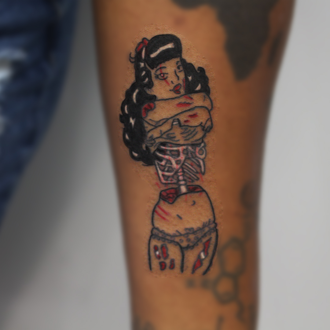 Zombie Skeleton Pinup Colour Tattoo https://t.co/51i6wpjqaa #tattoos  #toronto #zombie #skeleton #pinup #pinuptattoo, image size:1080x1080