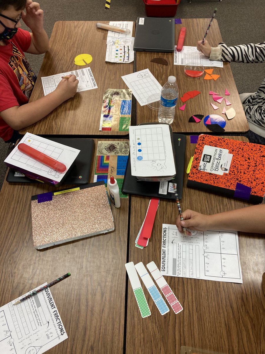 Mrs Wiechering’s 4th grade math class are exploring different ways to represent fractions.