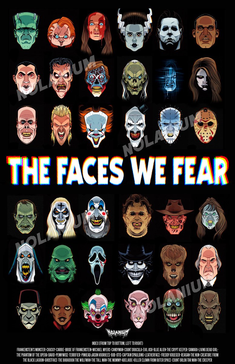 ‘The Faces We Fear’
I have to admit, this would look really good on your wall. Maybe as a signed limited edition print? 
Yep, I think so. Stay tuned! #HorrorFamily #horrorart #HorrorMovies #scarymovies #Halloween #fangoria #bloodydisgusting #horroricons #Horrorfans #horror