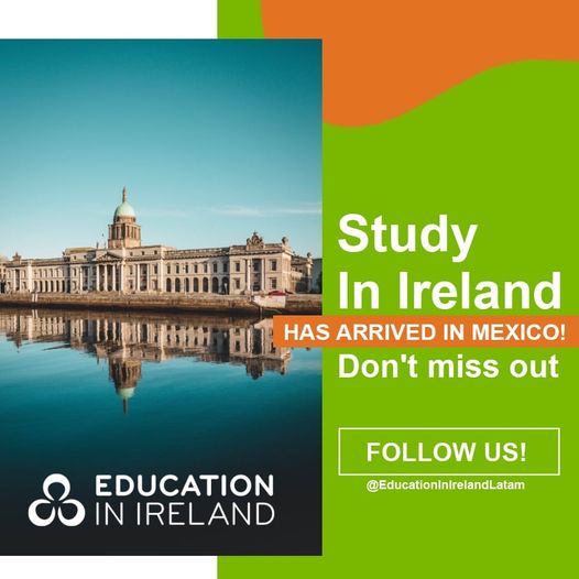 IrelandLatam's tweet image. Win a €3000 scholarship by participating in our first virtual event "Study in Ireland Mexico" 🍀 on Wednesday the 28th of October, from 3 to 6 (Time in CDMX)!! Register and participate for free: amatedigital.mx/education_in_i…
