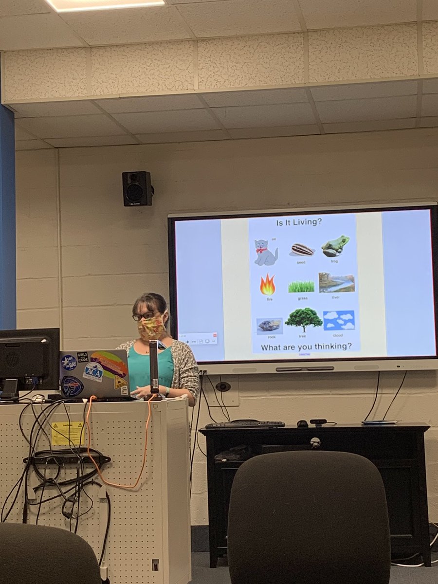 Science supervisor modeling concurrent teaching to kindergarten teachers! Prepping for beginning hybrid learning in Calvert County! ⁦<a href="/calvertnet/">Calvertnet</a>⁩ teachers getting it done!!