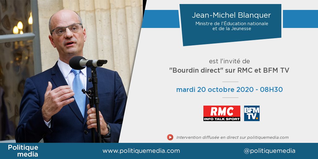 .@jmblanquer sera, demain mardi 20 octobre à 08:30, l'invité de