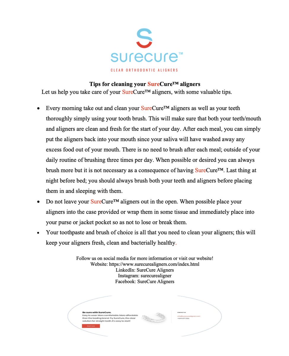 SureCureInfo's tweet photo. Taking care of your SureCure™ aligners should be top priority. Check out these valuable tips! 

https://t.co/K7SacuHUer 

#tips #help #health #teeth #aligners #surecure #dental #dentist #dentistry #doctor #like #follow https://t.co/VdFNxaaWsX