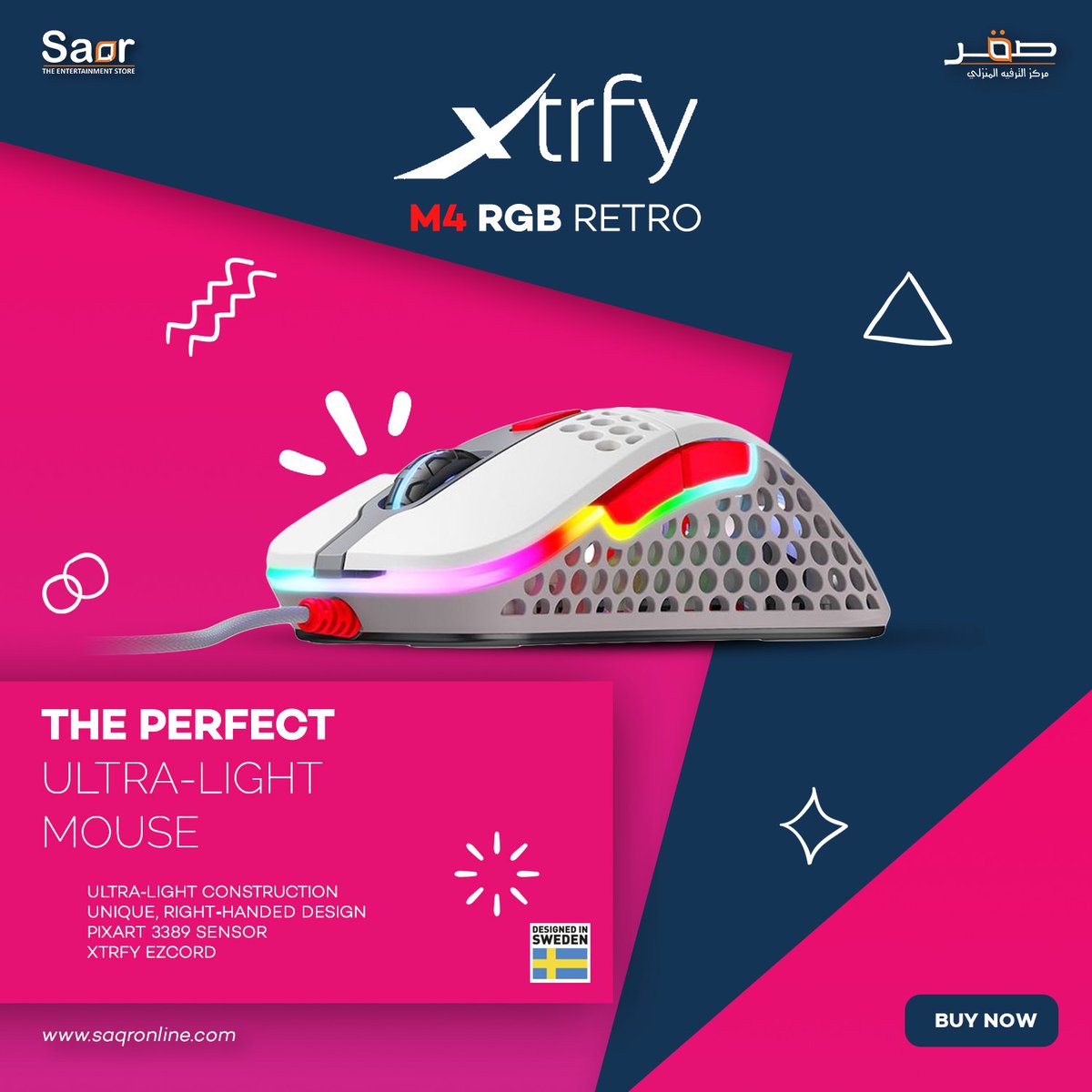 Saqrstore Xtrfy M4 Rgb Ultra Light Gaming Mouse Black White Miamiblue Pink Retro The Perfect Ultra Light Mouse Desiged In Sweden T Co Jwhvxv2ip4