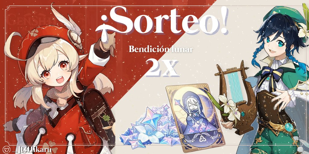 Hikacozy's tweet photo. ✨Sorteo ✨

Estoy muy contenta de todo el amor que le habéis dado a @UniversoGenshin por lo que yo voy añadir al sorteo 2 Bendiciones más. 

✨Para participar ✨

🐦Follow @_Itshikaru y @UniversoGenshin 
🔁RT
💕Like

¡Mucha suerte a todos!

#GenshinImpact https://t.co/8t6hC8ydTk