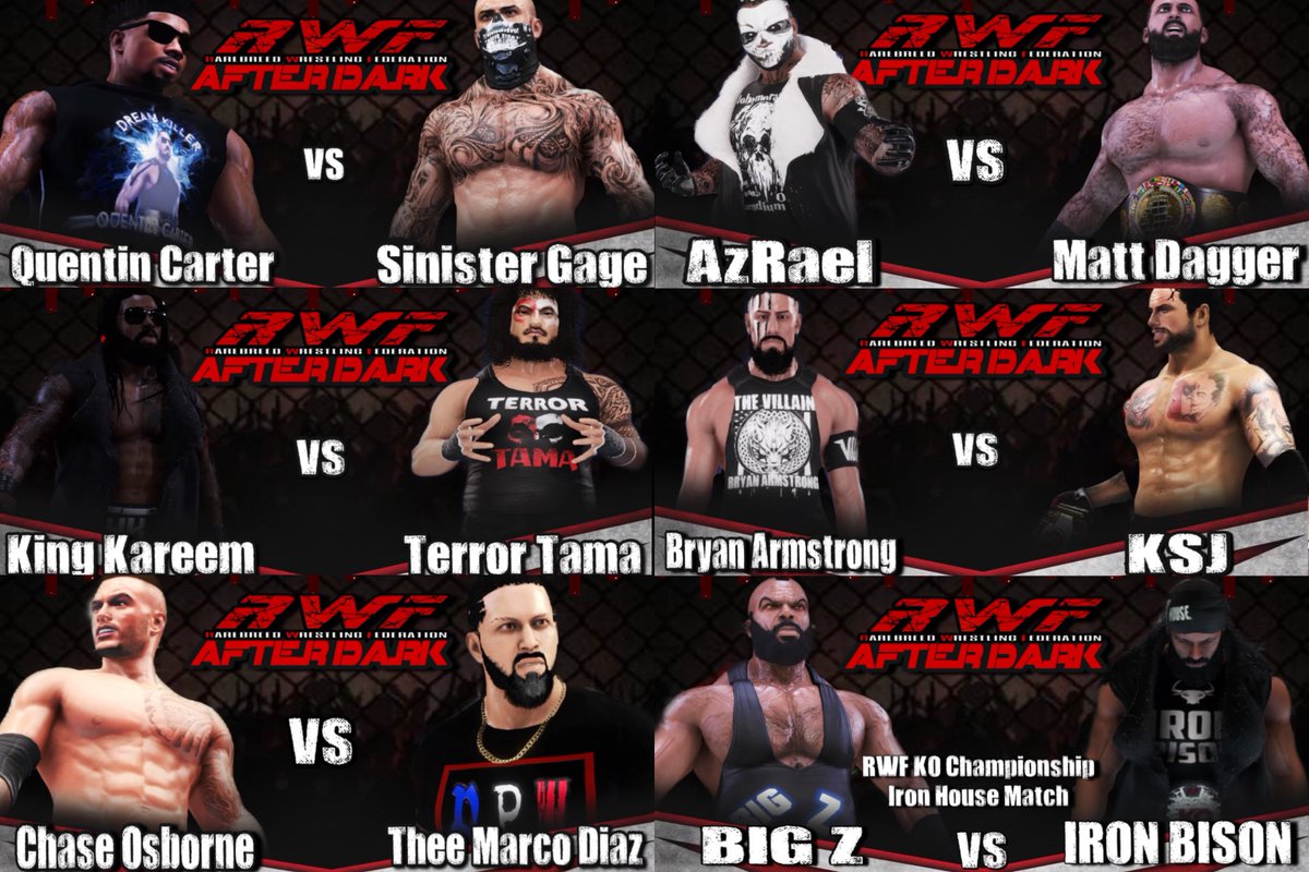 RWFFightClub's tweet photo. RWF After Dark Match Ups @QsWorldGSD @AKW_Glory @killswitch_joe @BryanArmstrongg @TheeMarcoDiaz & More!!! Tonight #RWF #JTV #WWA #powerorg #fipnetwork https://t.co/YOqhmQx2aZ