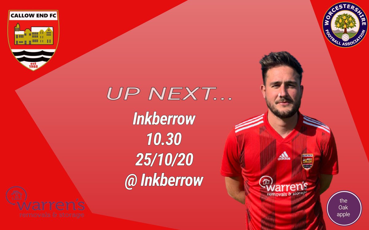 Up Next....
📆25/10/20
⚽Inkberrow sunday 
🕐10.30
🏟️Inkberrow
🏆WFA Prem County Cup