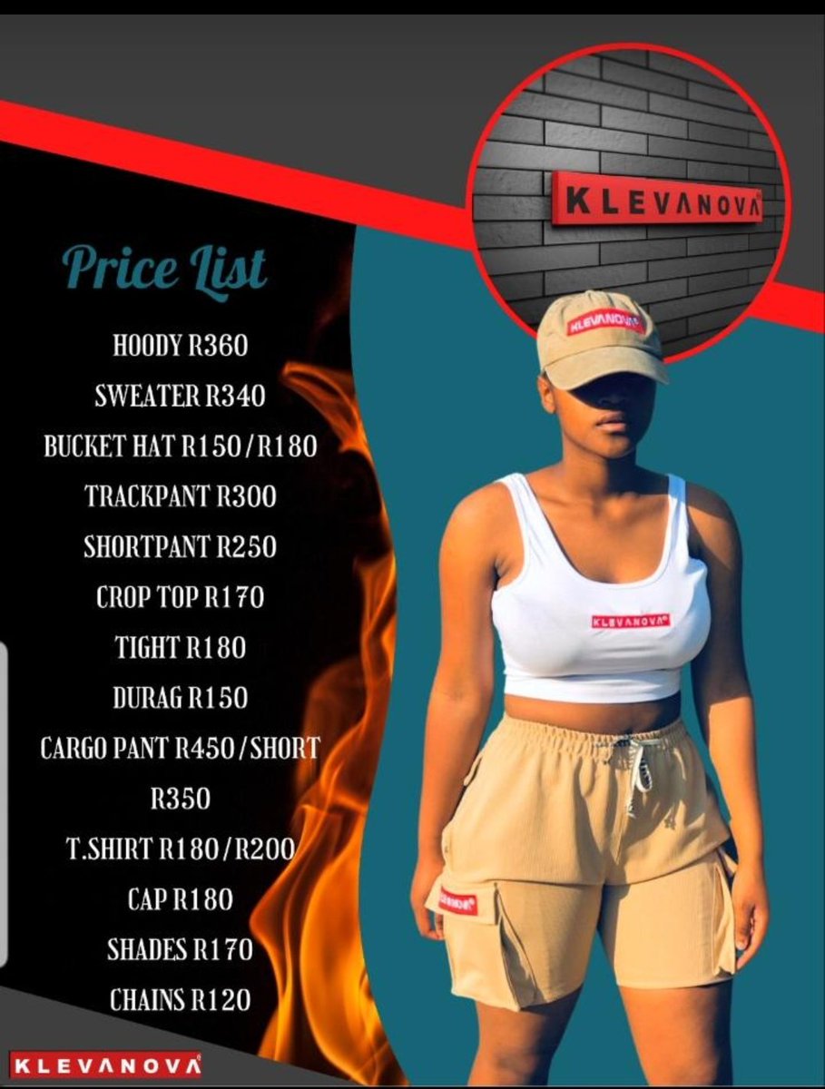klevanovaWear's tweet photo. We are @klevanovaWear we offer these below and check our last frame for more products
DM @klevanovaWear for orders
#GirlsTalkZA ¦ #DJSBU ¦ #money ¦ #AbsaCybertips https://t.co/fSHWgX95kx
