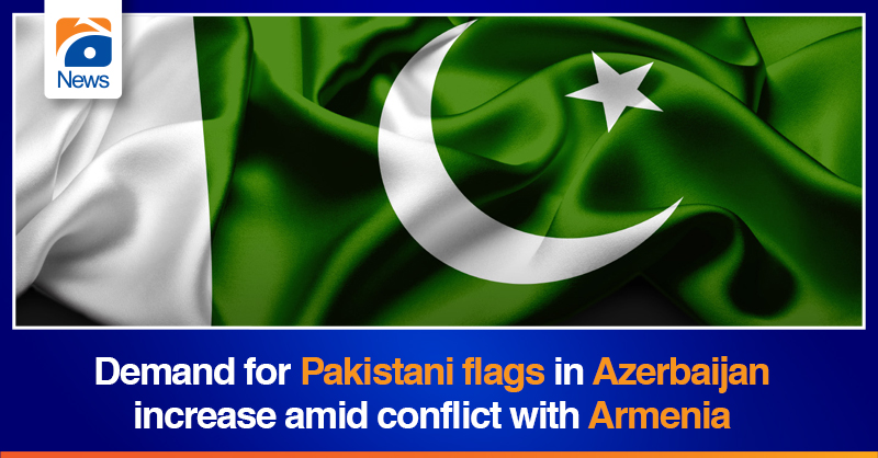 geonews_english's tweet photo. Demand for #Pakistaniflags in #Azerbaijan increase amid conflict with #Armenia

Video: https://t.co/IvcvPpCfgZ

#GeoNews https://t.co/kThzlfgudE