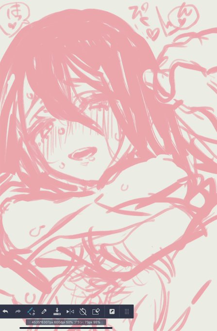 最近こそこそいろいろ試していた絵がついに仕上げに入りました～!ラフのときの良さを最後まで活かすぞ……という覚悟のラフ時点ログ上げ 