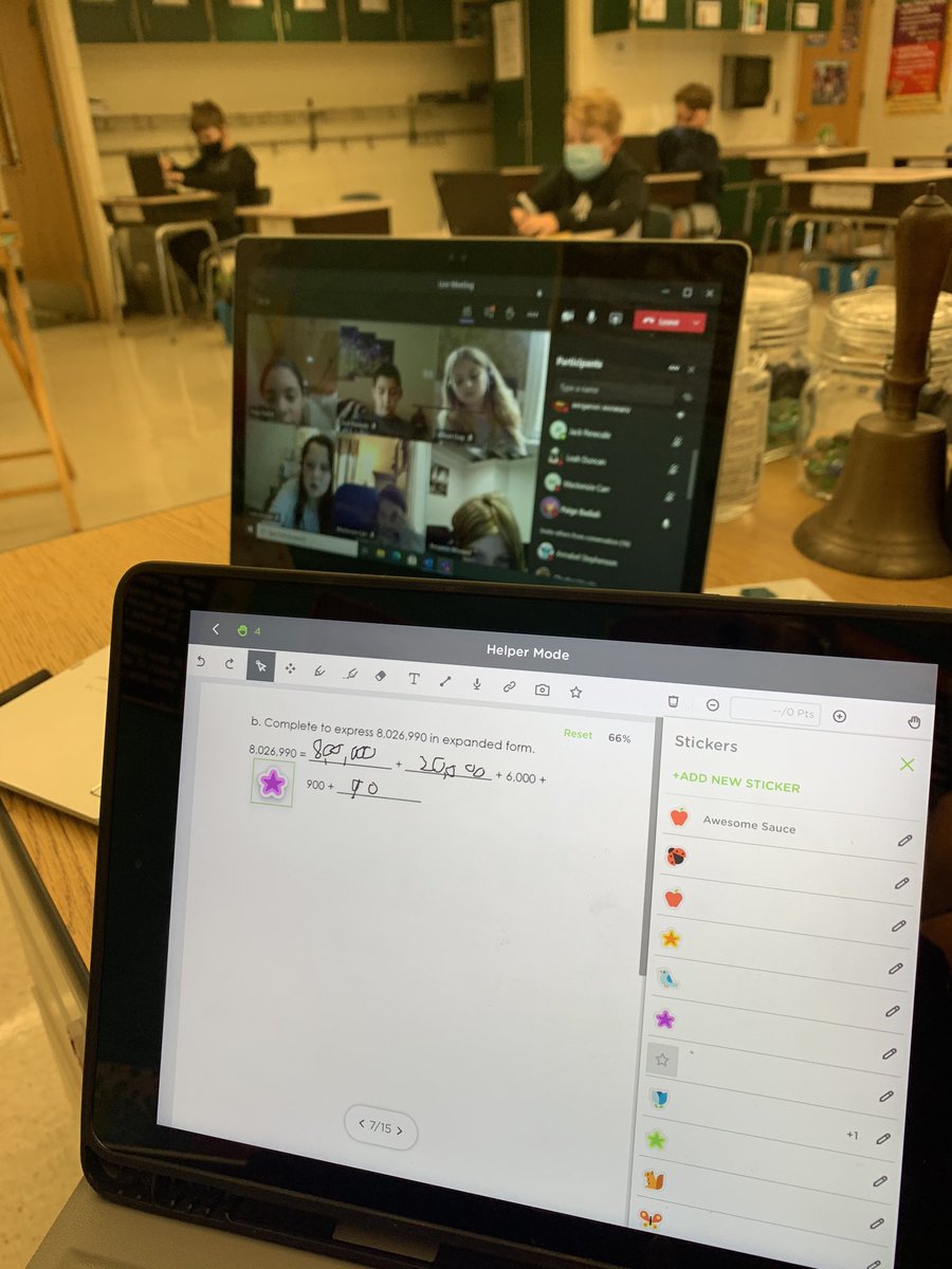 Connecting my hybrid students as we review math concepts through @Classkick!  #formativeassessment #realtimefeedback