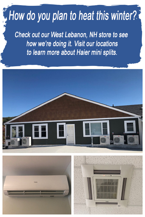 Check out our store in West Lebanon, NH to see how we’re heating our store! We've installed @HaierAmerica mini splits to keep our staff and customers warm this winter. Interested in putting one in your home or business? Reach out to us at gmes.com/hvac