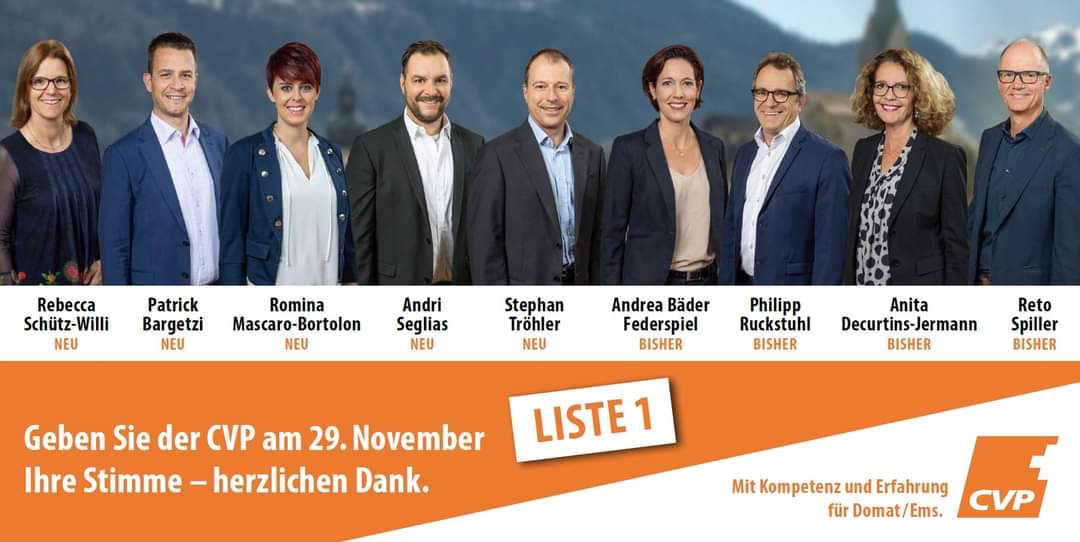 Reto Spiller (@retospiller) on Twitter photo Ein tolles Team <a href="/CVP_GR/">Mitte/Center/Centro GR</a>, gemischt mit jüngeren und erfahrenen Persönlichkeiten, welches sich zum Wohle der Gemeinde <a href="/domatems/">Gemeinde Domat/Ems</a> engagiert. Ein tolles Team <a href="/CVP_GR/">Mitte/Center/Centro GR</a>, gemischt mit jüngeren und erfahrenen Persönlichkeiten, welches sich zum Wohle der Gemeinde <a href="/domatems/">Gemeinde Domat/Ems</a> engagiert.
