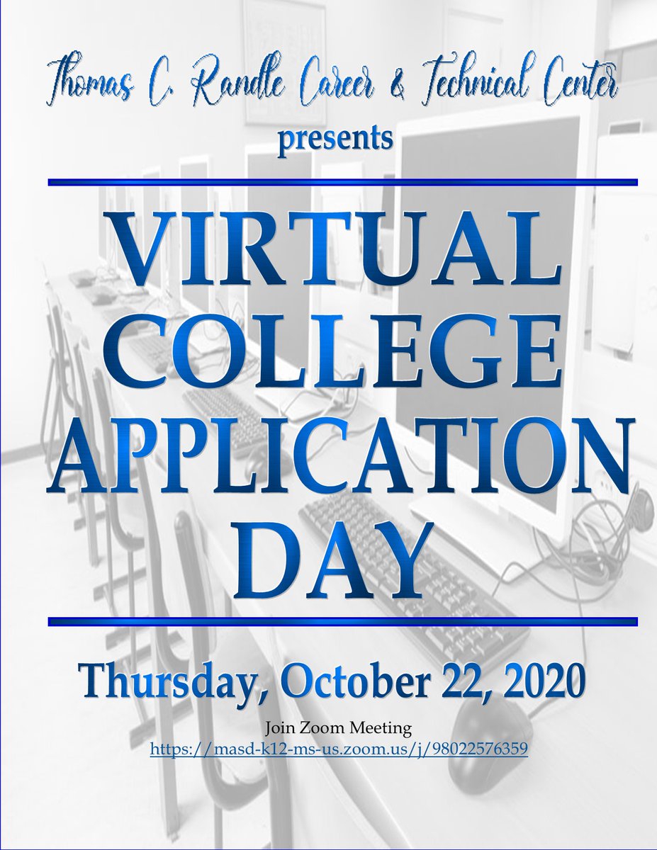 TCRandlemASD's tweet image. Virtual College Application Day 💻✍️