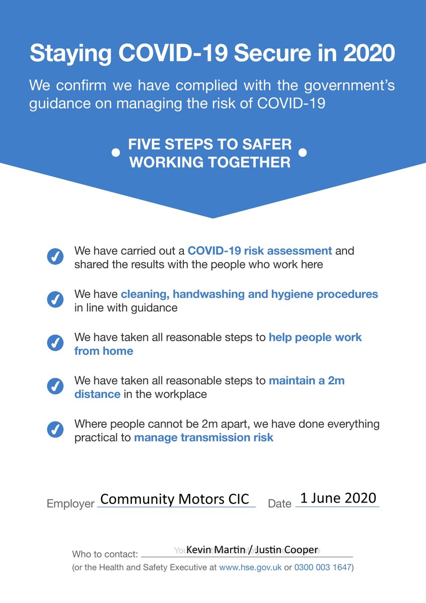 Still fully open for MOTS, Servicing, Repairs and now also offering our Vocational Training to young people once again buff.ly/37jW73f