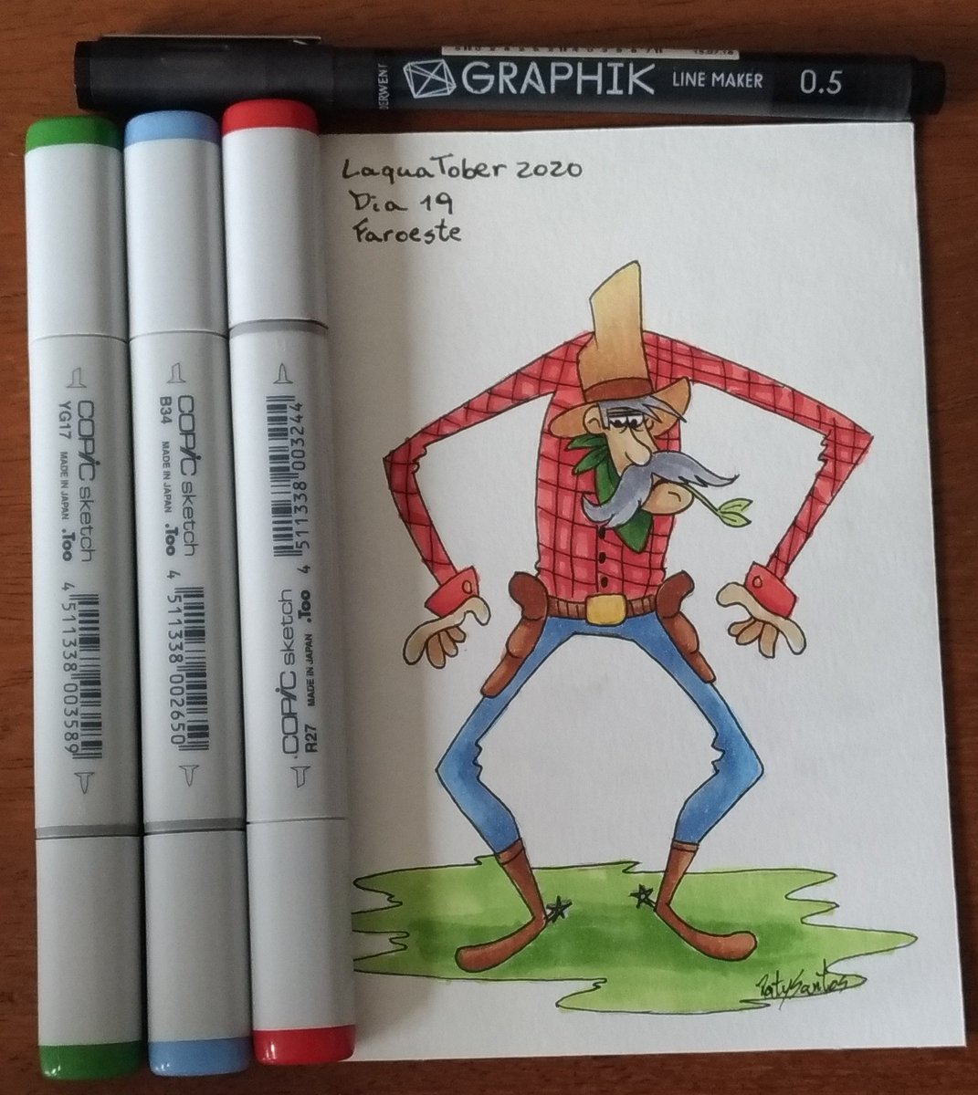patystairan's tweet photo. LaquaTober 2020 - Dia 19 - Faroeste (visual inspirado no ator Shaun Johnston, o Jack Bartlett de Heartland)
@professorlaqua @dezaina_oficial @derwentart
#laquatober2020 #mestreilustrador #domehokct #faroeste #jackbartlett #heartland #copicsketch #somostodosderwent #derwentpens https://t.co/RE8XMrxbg1