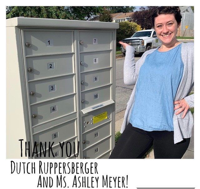 Received this thank-you note today from Lauren, of #MD02’s #MiddleRiver, who contacted my office for assistance with replacing her neighborhood cluster mailbox. My team + I worked hard to make this happen. Happy to see you smiling next to your new cluster box, Lauren!