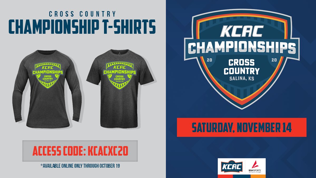 kcacsports's tweet photo. Today is the last day to preorder your official KCAC Cross Country Championship event shirt. Shirts are available ONLINE ONLY and will be shipped directly to you in time for the November 14 event in Salina, Kan. #KCACxc

Get yours here: https://t.co/eSmsDuHx5s https://t.co/oTRRP8luse