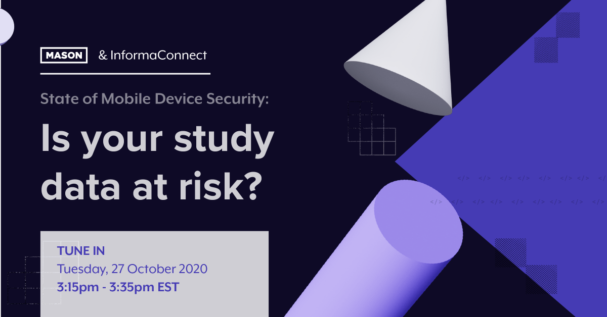 Is your eCOA study data at risk? We're excited to discuss mobile device security at <a href="/InformaConnect/">Informa Connect</a> next week! Join us on Tuesday, October 27 to hear from our own <a href="/dylanswartz/">dylan.js 👨‍💻</a> on how to build a better, more secure clinical trial.

informaconnect.com/clinical-innov…