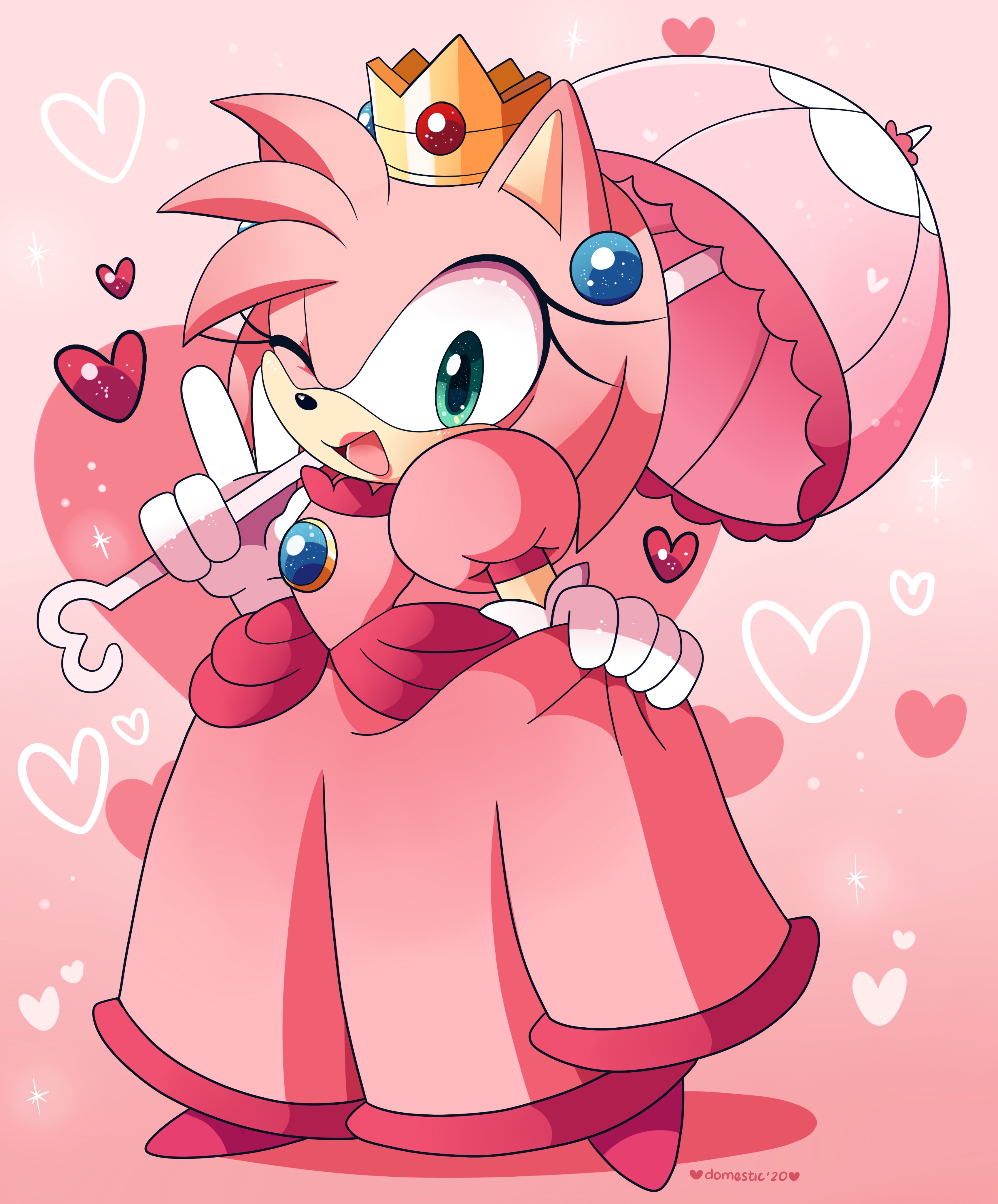 Starting with Amy Rose dressed as Princess Peach! 