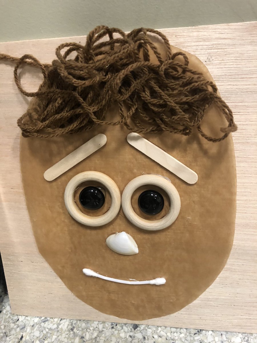 Loose parts self portraits in grades K-3.  What makes you unique?  How can you show your unique qualities through loose parts?  #sd33learns