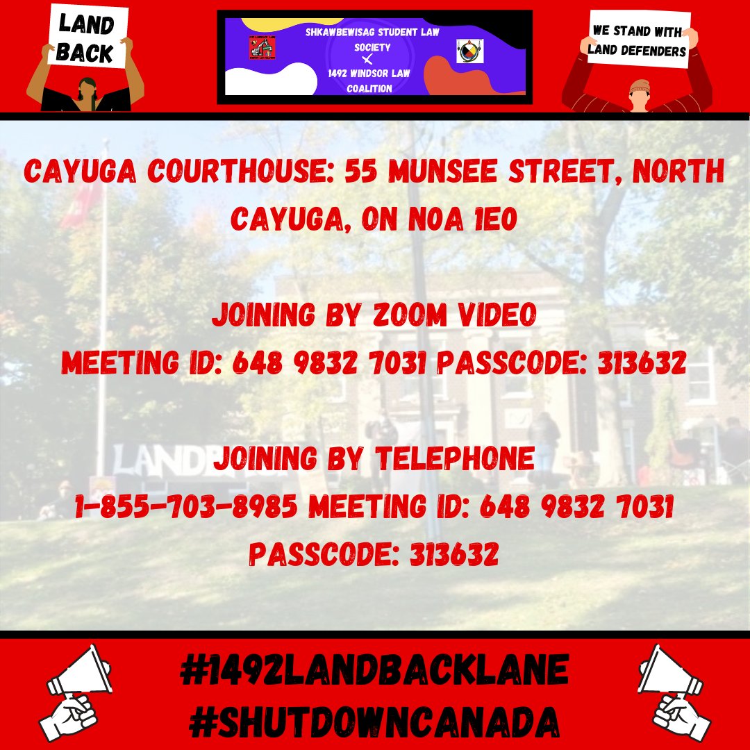 🚨ACTION ITEM ALERT🚨 Please follow 1492 Land Back Lane on FB, @1492LBL on Twitter, and donate to the legal fund by sending e-transfers directly to landback6nations@gmail.com. IN SOLIDARITY #LANDBACK #SHUTDOWNCANADA #1492LandBackLane