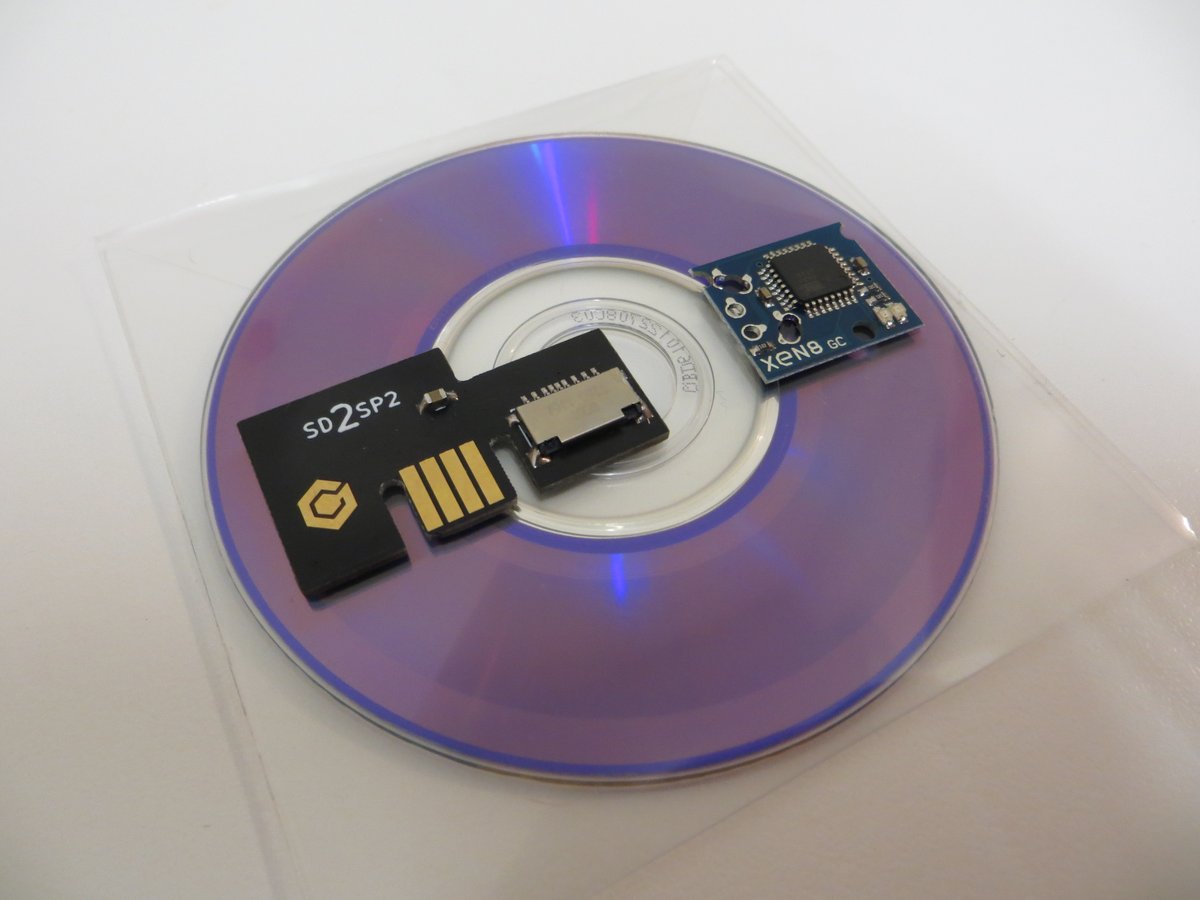 ConsoleMods's tweet photo. Nintendo GameCube Xeno drivechip install including high quality SD2SP2 and RitekG04 Swiss DVD. I also replaced the front bezel and battery. Customer should be very happy with this. #Nintendo #GameCube #SwissGC #SD2SP2 #consolemods #consolemodding #XenoGC #Xen8 https://t.co/dkTLkNtsHS