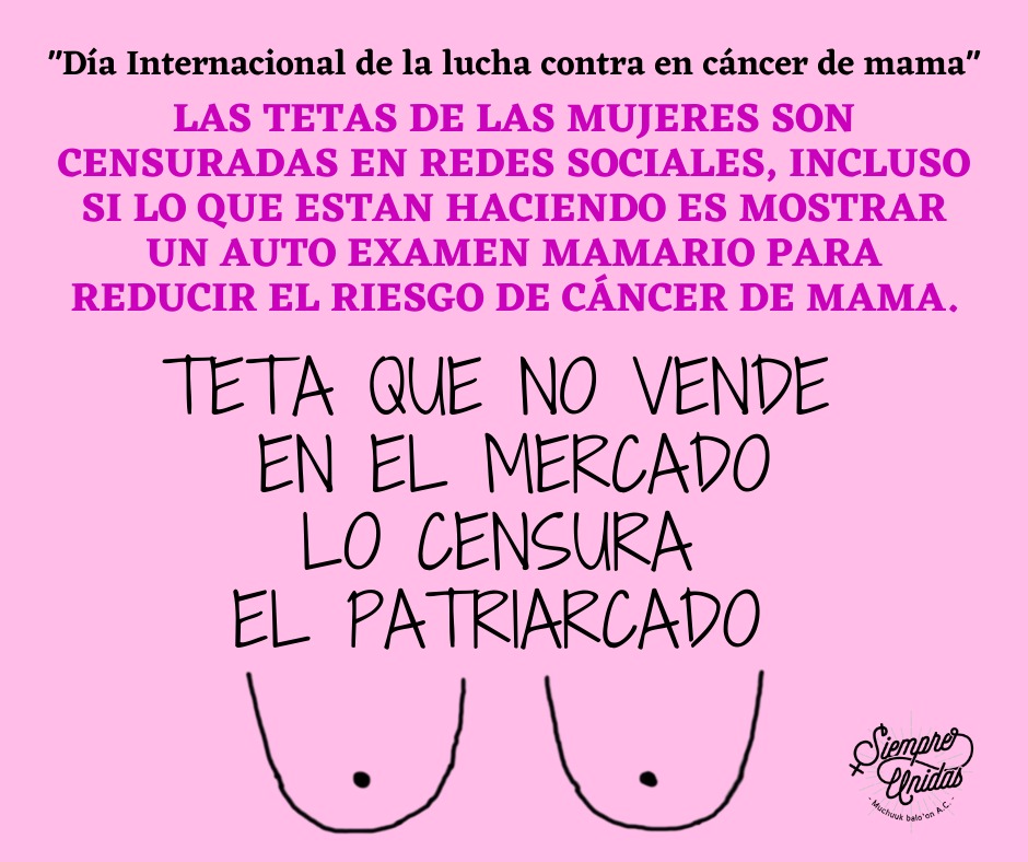 SiempreUnidasPC's tweet photo. #19DeOctubre, Día Internacional de la lucha contra el cáncer de mama y como todos los días, #TocateParaQueNoTeToque. Te compartimos un vídeo de YT del Movimiento Ayuda Cáncer de Mama que explica cómo #Autoexplorarte. La detección temprana es importante.
👉🏾 https://t.co/BsgRoKFGst https://t.co/yFeI0Em8Eo