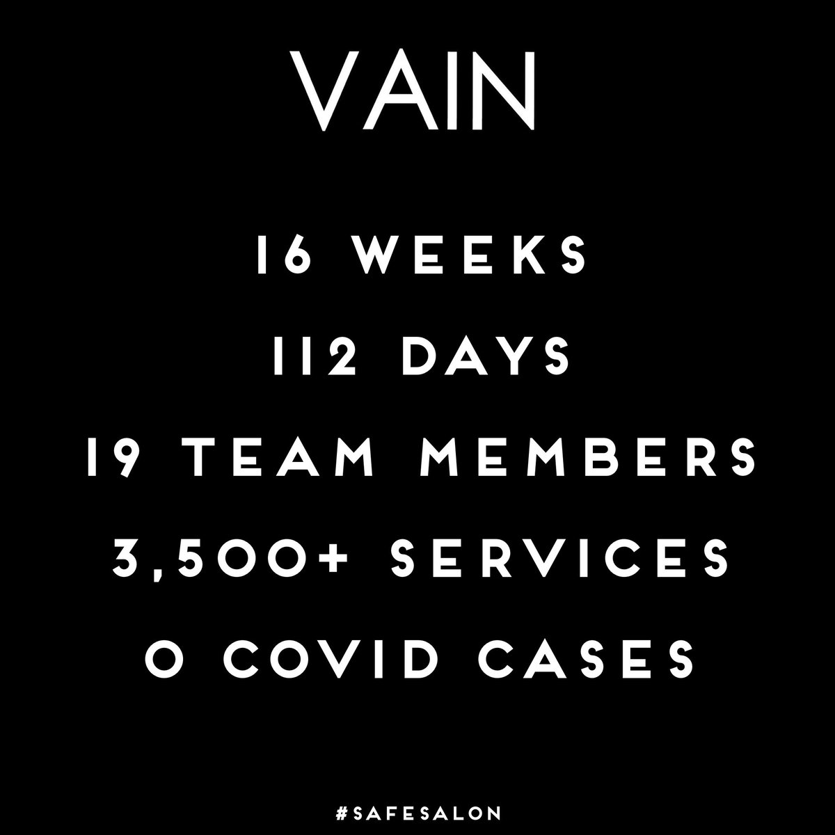 VAINchester's tweet photo. Thank you to our clients and team for keeping the salon a safe space! #salonsaresafe #safesalon #covidsecure #chestertweets @ShitChester @Go_CheshireWest https://t.co/tQg1blT7PR