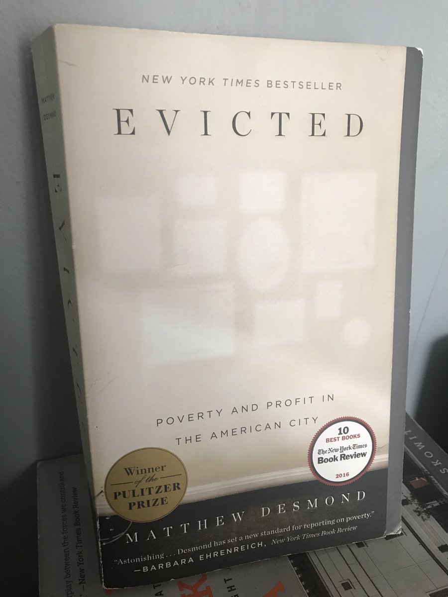 “Evicted” by  @just_shelter - this one is was the 1st book i read from this pile, it’s a classic at this point (despite not being old lol). great for understanding the landlord-tenant relationship and why/how landlords get away with so much. also just incredible storytelling.