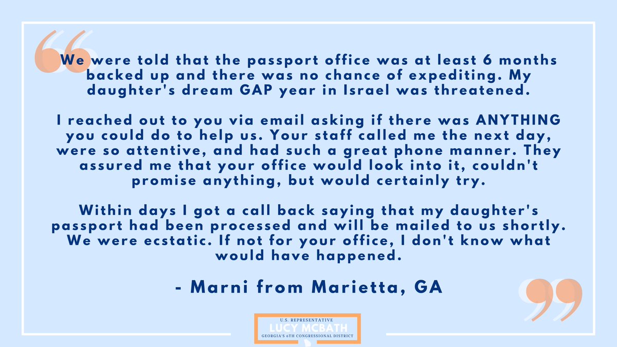 Marni K. contacted our office for help with her daughter's passport application in preparation for a trip to Israel.  #GA06