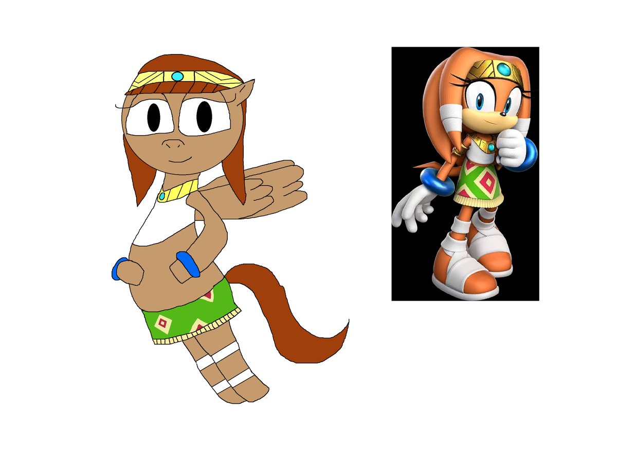 Pecan Sandy as Tikal (Sonic the Hedgehog)