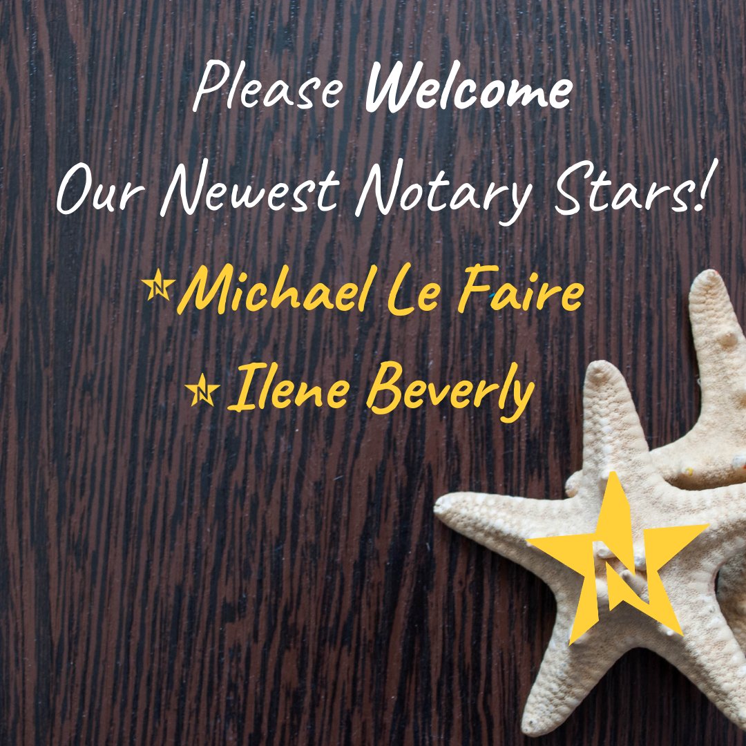 Please Welcome our Newest #NotaryStar
Michael Le Faire from #ForestPark #Illinois
and Ilene Beverly
#NotaryStars #NotaryPublic #LoanSigningAgent #MobileNotary #NotarySigningAgent
https://t.co/UkXiOBrtQo https://t.co/bDxpQnkuWS