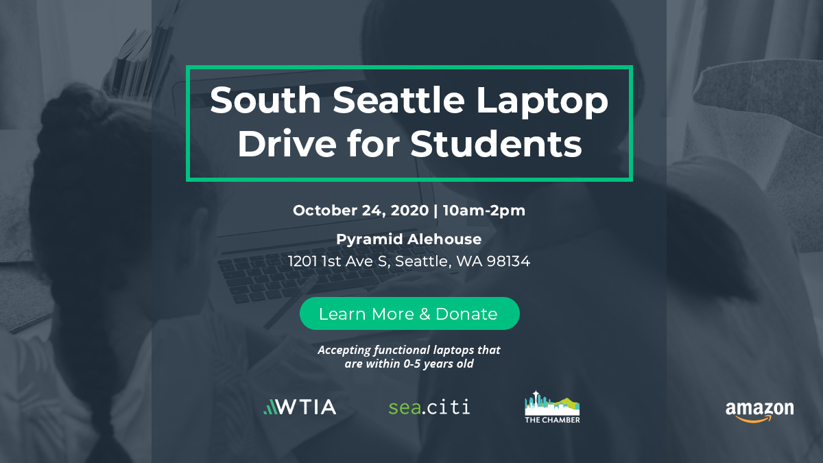 sea_citi's tweet photo. There are still students who don’t have a computer to engage in remote learning. Many of these students are immigrants, Indigenous, Black, or kids of color. Join our laptop Drive for Educational Equity. @WTIA  @SeattleChamber https://t.co/3xexlTyHA4 https://t.co/XJv9BuJLkn