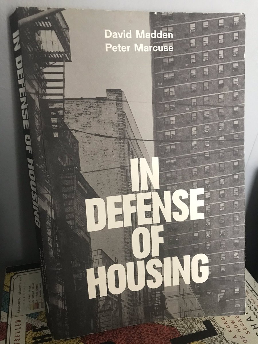 “In Defense of Housing” by  @davidjmadden and Peter Marcuse - explains housing commodification and other interesting concepts like “residential alienation.” really gets you thinking, my copy is almost falling apart from how much i bent it to write ideas in the margins