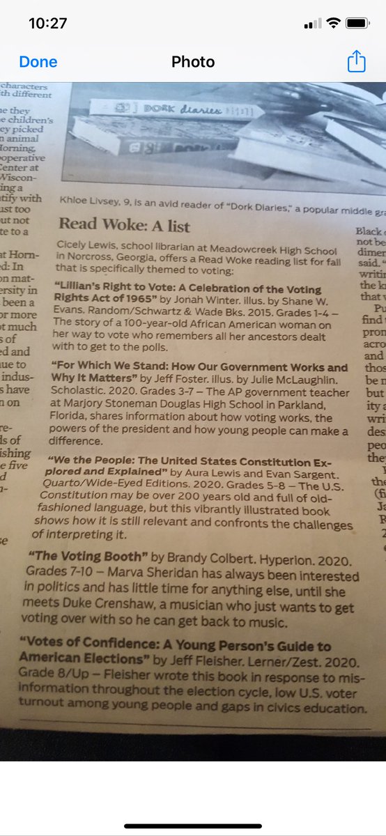 Chicago Tribune this past weekend. ⁦@Scholastic⁩ #forwhichwestand #particiate #Vote #readwoke