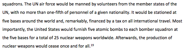 Advocates of a UN Air Force armed with nuclear weapons also suggested that it could be funded by... a tax on international travel. That's an idea that environmentalists now often propose to cover costs of green policies. Nothing is ever really new  @UN, nothing...