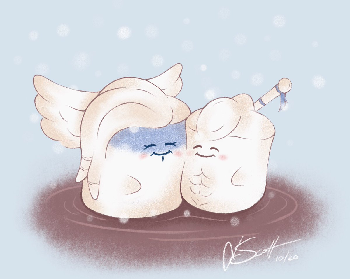 Marshmallow shnuggles! The first fan art I have done for @CriticalRole and it’s two marshmallows! Thanks @LauraBaileyVO #criticalrolefanart #criticalrole @TheVulcanSalute @Marisha_Ray #dungeonsanddragons