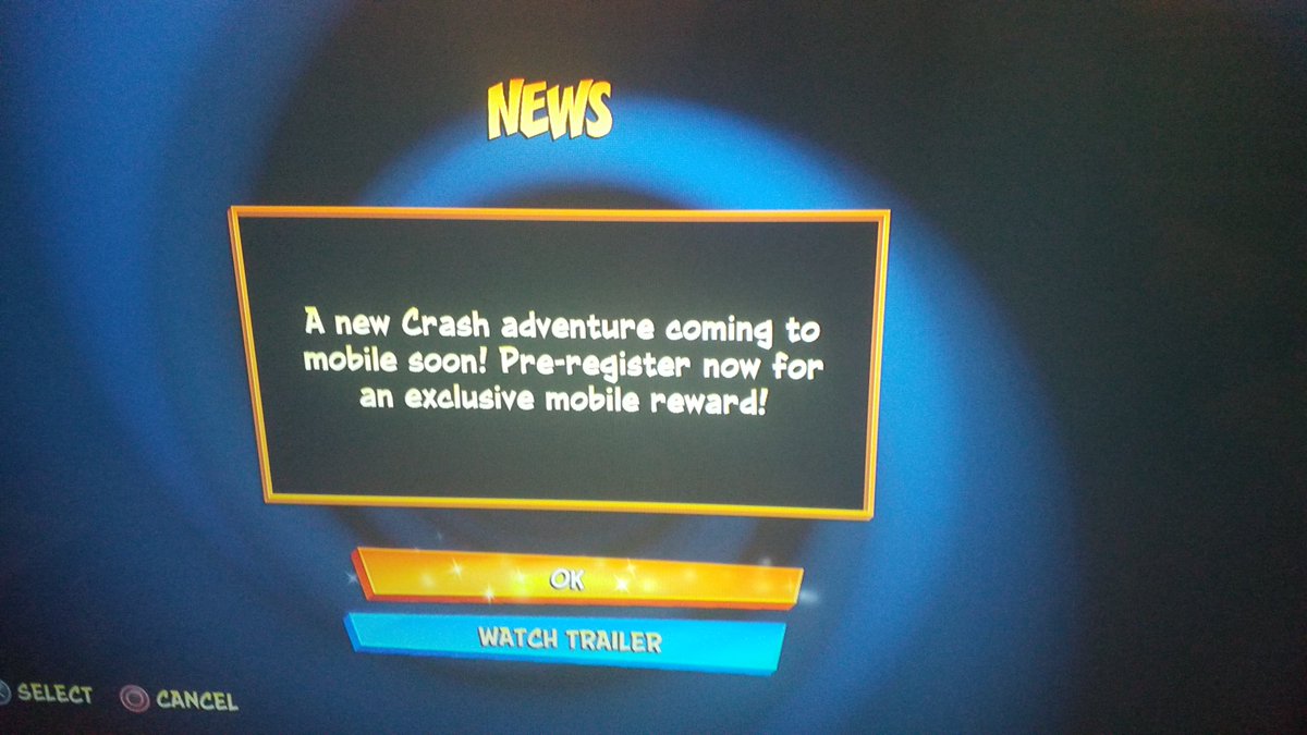 Interesting... looks like Crash Bandicoot: On the Run is being promoted in Crash 4 before it releases. The "Watch Trailer" button just plays the pre-existing trailer, if you're curious. Wonder what else this news page will be used for in the future?