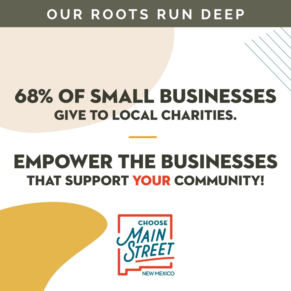 Support the businesses that support where you live!
#NMChooseMainStreet #ChooseMainStreetNM #NMMSLoveLocal #FortheLoveofLocalNM #shoplocal #shoplocalNM #NMMainstreet https://t.co/c9k9tRyvCw
