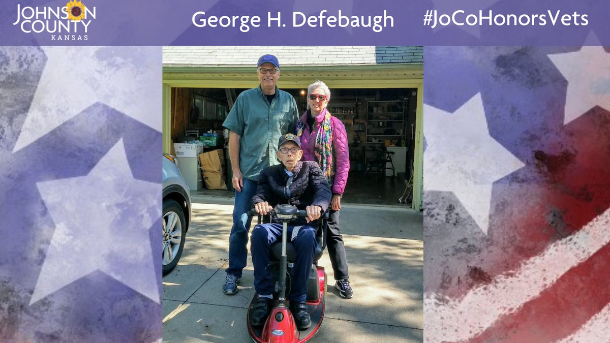 Meet George H. Defebaugh who resides in  @MerriamKS. He is a World War II veteran who served in the  @USArmy. Visit his profile to learn about a highlight of an experience from WWII:  https://www.jocogov.org/dept/county-managers-office/blog/george-h-defebaugh  #JoCoHonorsVets 