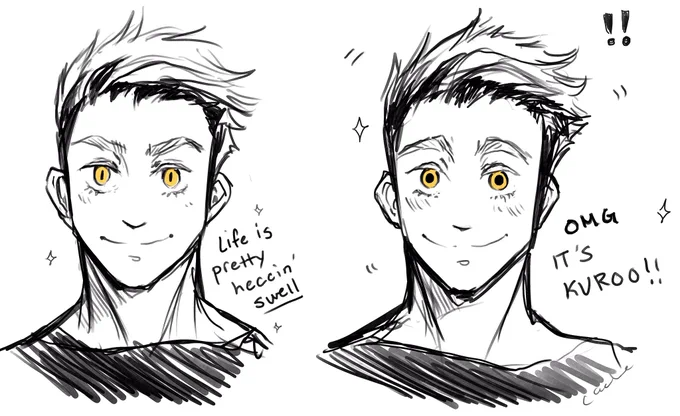 vyooooooooom horny eyes activate 
inspired by LRT adorable comic by @SkellyJingles 
#bokuroo #bokuto 