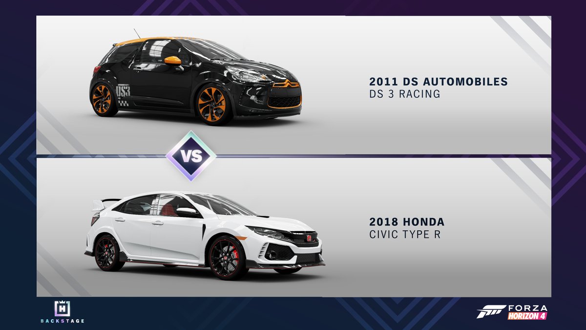 Forza Horizon Still Time To Vote On The Correct Civic Type R And The Ds 3 Racing Before The First Backstage Pass Becomes Available This Week T Co 1mov2el2kg
