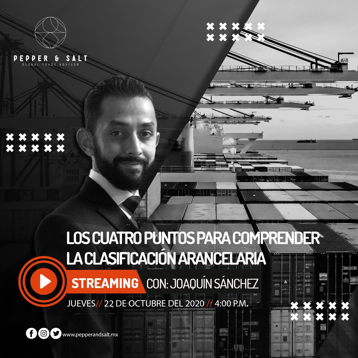 Pepper_and_Salt's tweet photo. CLASIFICACIÓN ARANCELARIA, LOS CUATRO PUNTOS PARA COMPRENDERLA
// 📹 FACEBOOK - LIVE STREAMING con Joaquín Sánchez
JUEVES 22 DE OCTUBRE - 4:00 P.M. 

#ComercioExterior #ClasificacionArancelaria https://t.co/XbxhL86dCe