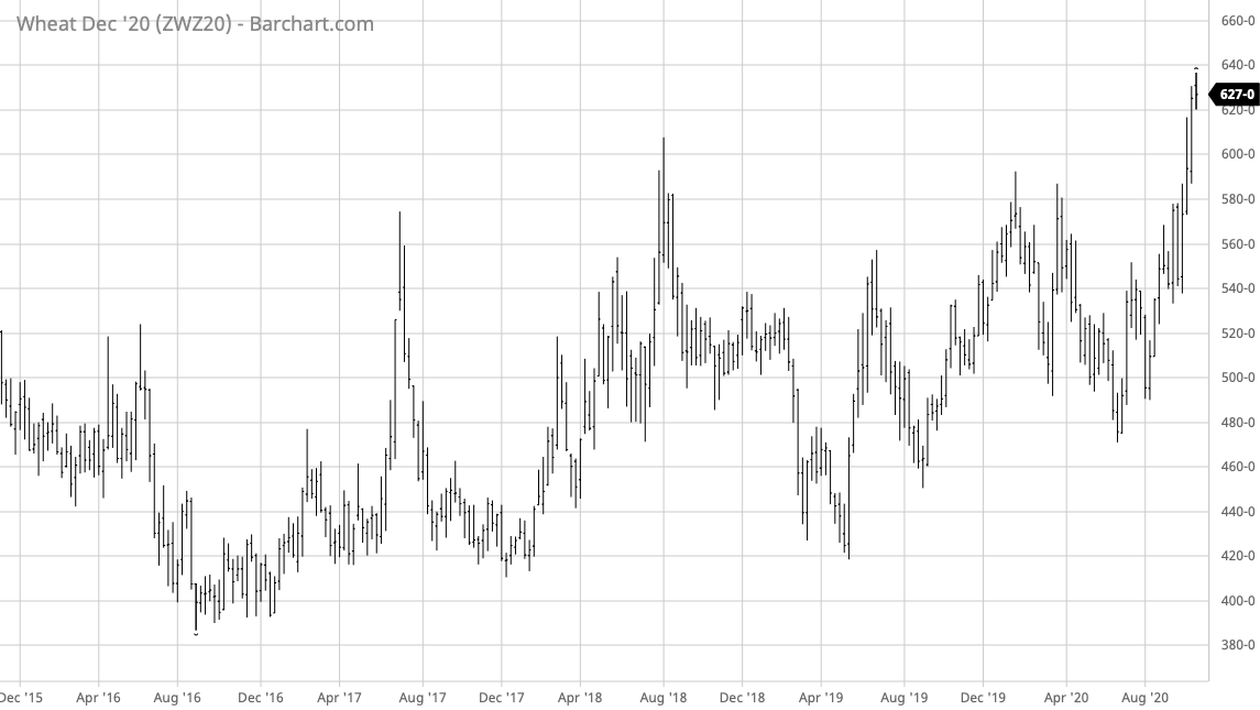 GoldstarComm's tweet image. Another positive night for wheat futures. Chicago futures now hitting 5 year highs.