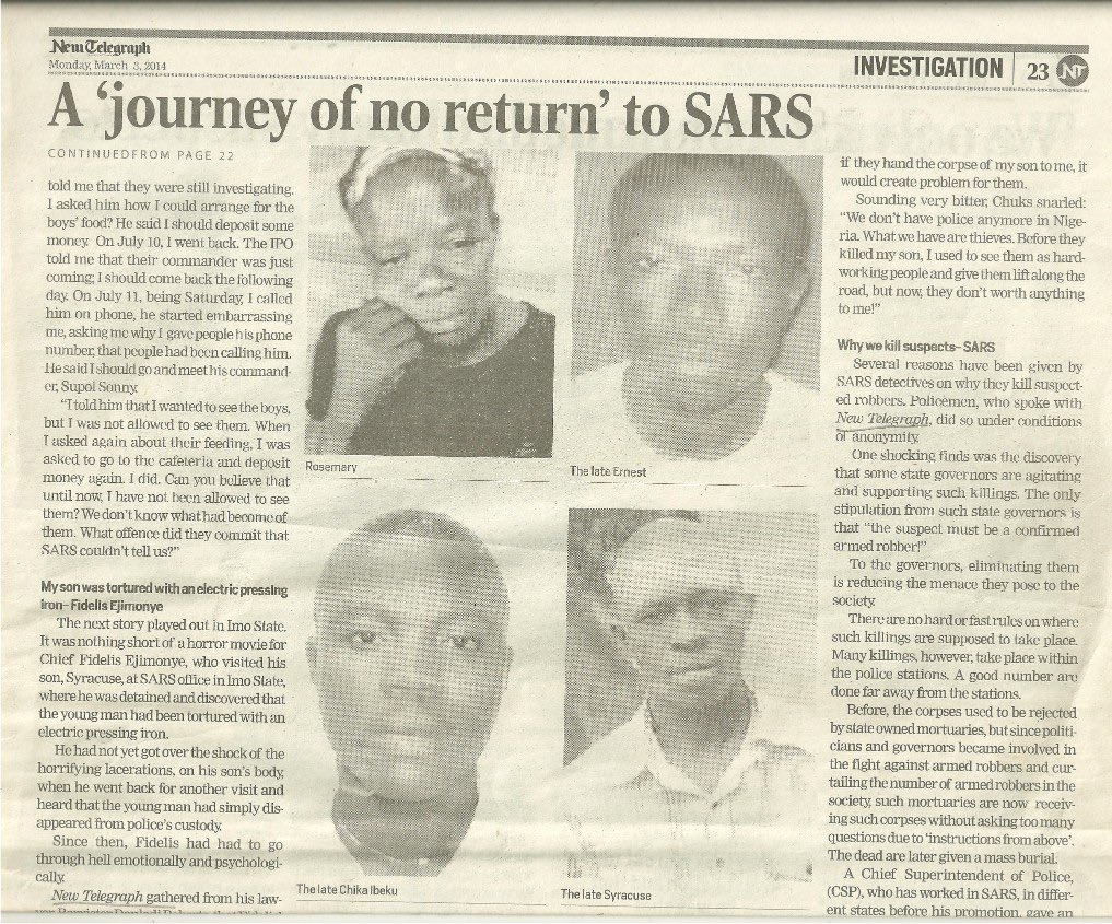 Part 1 -In the early hours of Nov 27 2012, Lucky John, husband to a certain Folake, father of four children, left his home. His mission was to go about his regular job as a commercial bus driver plying the Igando/Mile 2 route in Lagos to make a living. He never returned.  #EndSARS  