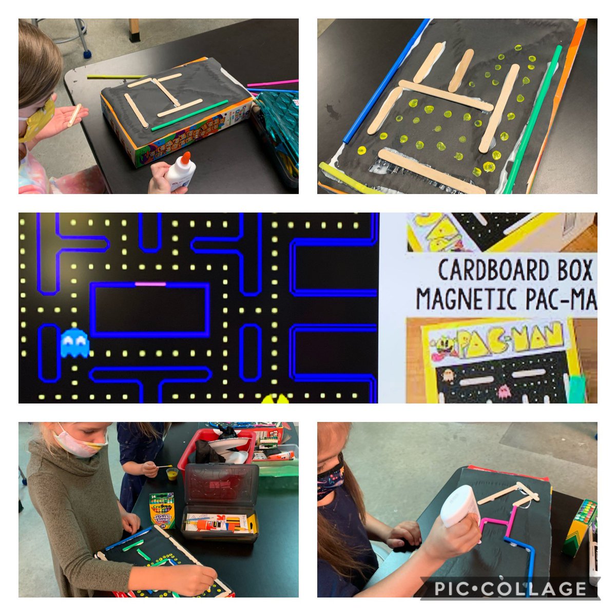 susannecoulter3's tweet image. We’re going old school in 1st grade @EastSide_CCSD Ss making a magnetic PAC-man game. Part 2 tomorrow in maker space when it’s dry😀@STEMcobb #funwithmagnets